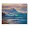 Designart - Blue Waves Breaking At The Beach I - Nautical & Coastal Print on Natural Pine Wood